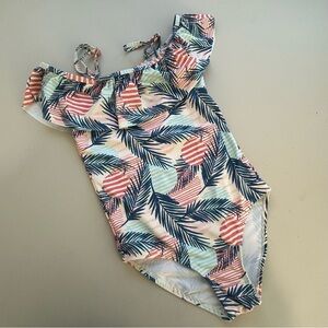 Moon Tree Girl One Piece Swimsuit Tropical Palm Size 10 New
